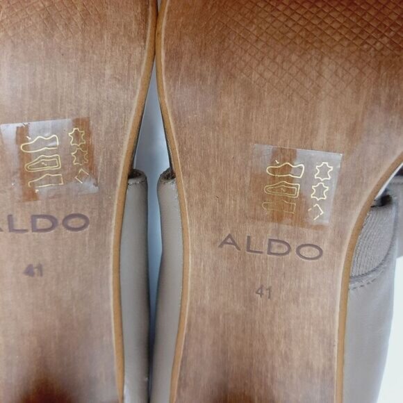 ALDO Everest Leather Open Toe High Heel Sandals Nude Cream & Silver Sz 10 Eur 41 - Picture 12 of 16